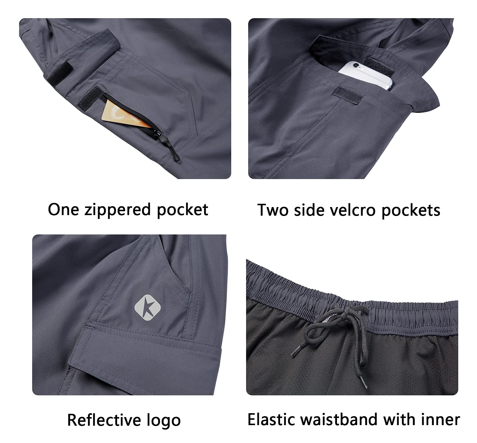 Ksmien Men's Mountain Bike Shorts 3D Padded MTB Bicycle Cycling Shorts Lightweight Loose-Fit - Image 5